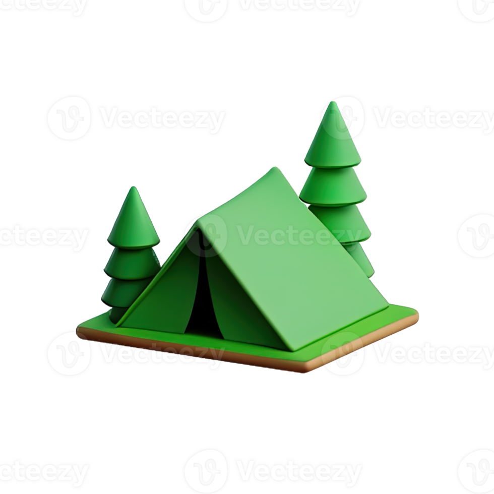Camping tent 3d illustration png