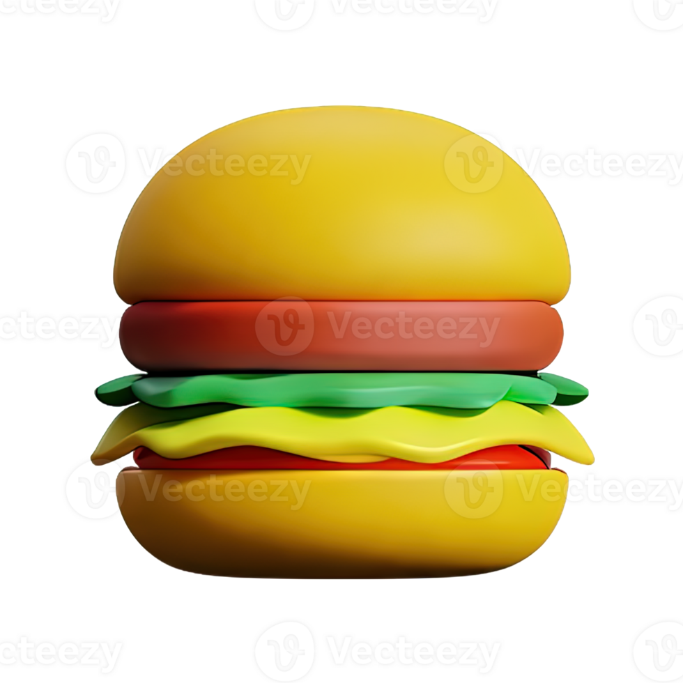 3d illustration of burger icon png