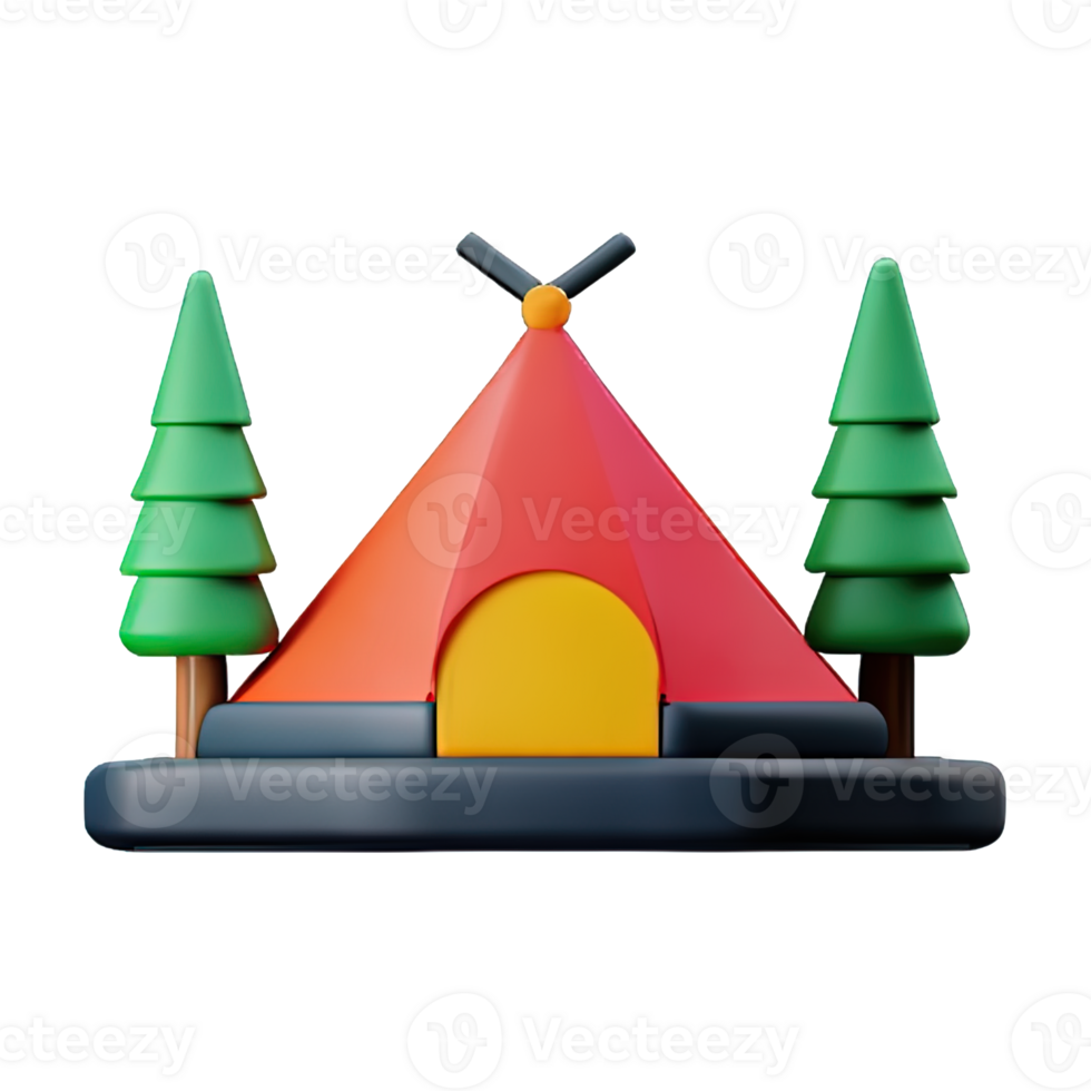 camping tente 3d illustration png