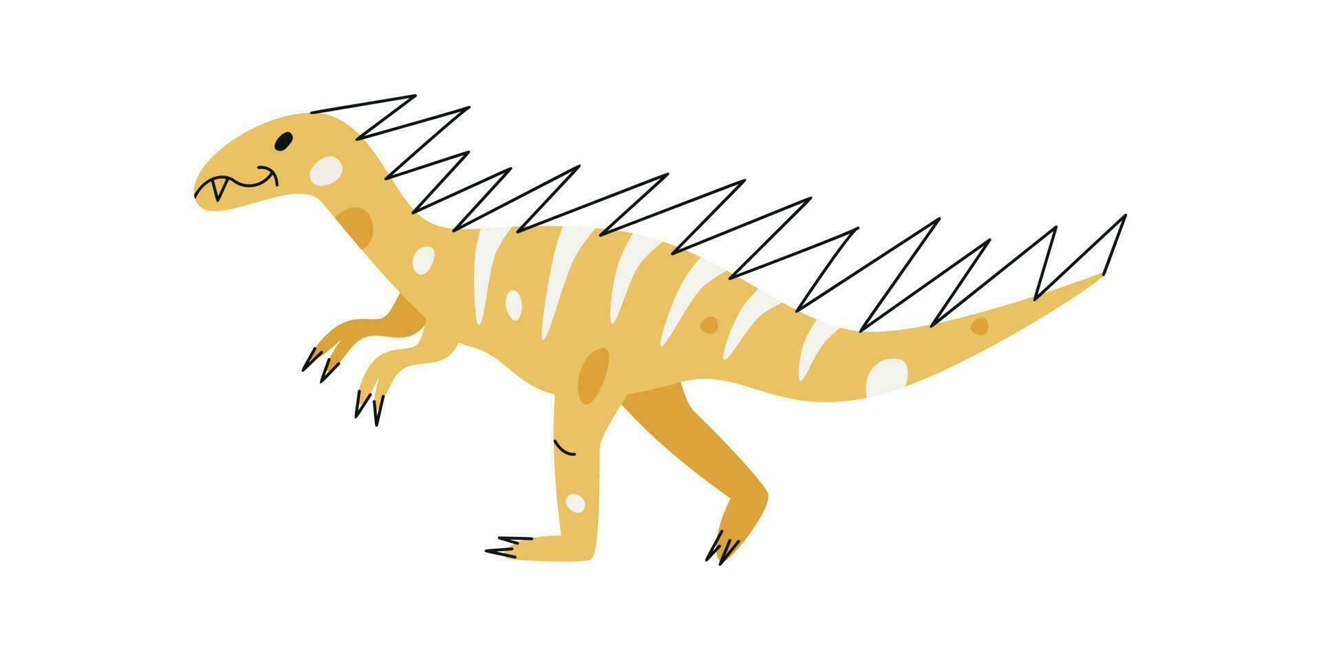 Flat hand drawn vector illustration of hypsilophodon dinosaur