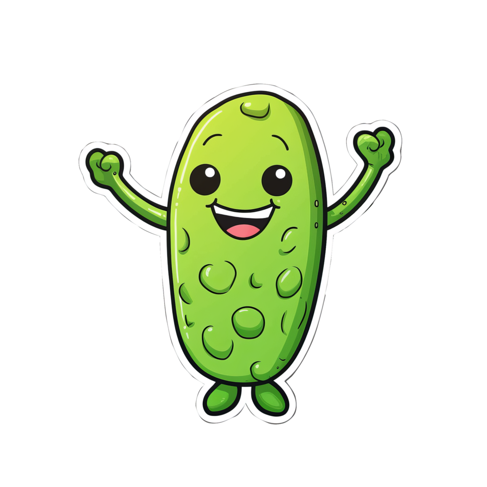 Cute cartoon character. Sticker with contour. Colorful illustration. Isolated on transparent background. Design element . png