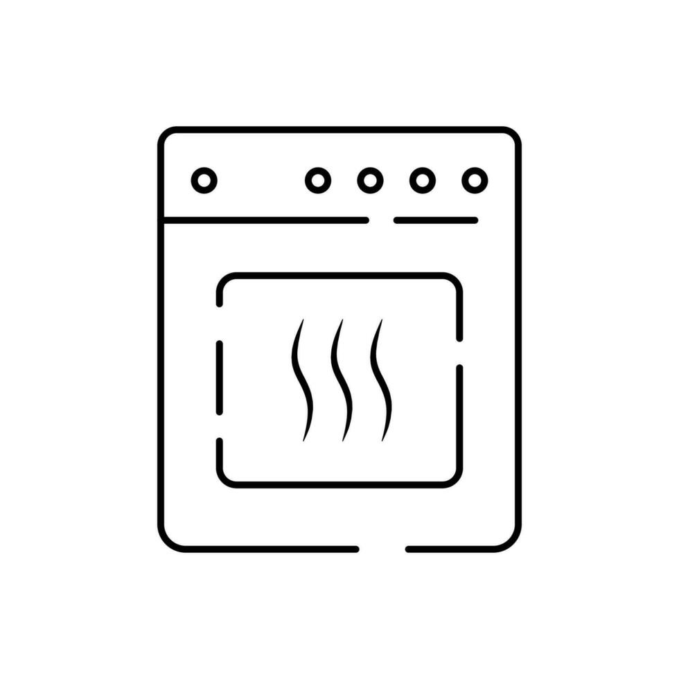 Gas range cooker continuous line icon. One line art of home appliance, kitchen, electrical, oven, cooking food. Household appliances. vector