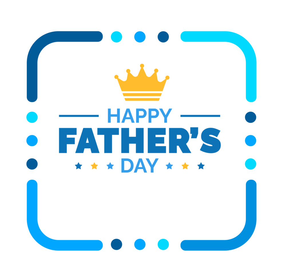 happy Father's Day social media post typography, greetings, banner, background and poster transparent png design template celebrate in june. Father's Day background or banner, necktie, glasses, hat.