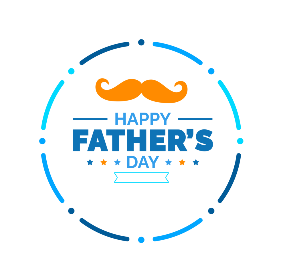 happy Father's Day social media post typography, greetings, banner, background and poster transparent png design template celebrate in june. Father's Day background or banner, necktie, glasses, hat.