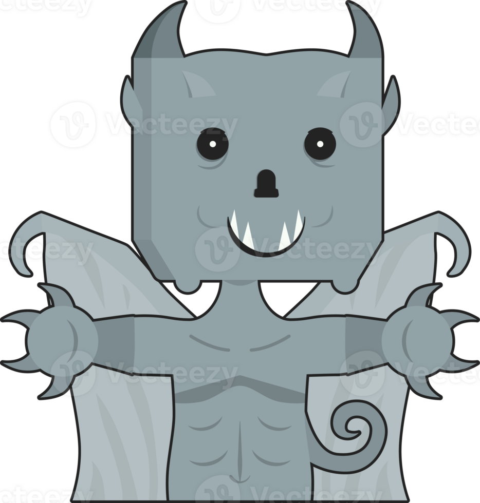 Halloween cartone animato carattere. carino doccione isolato su trasparente sfondo. png