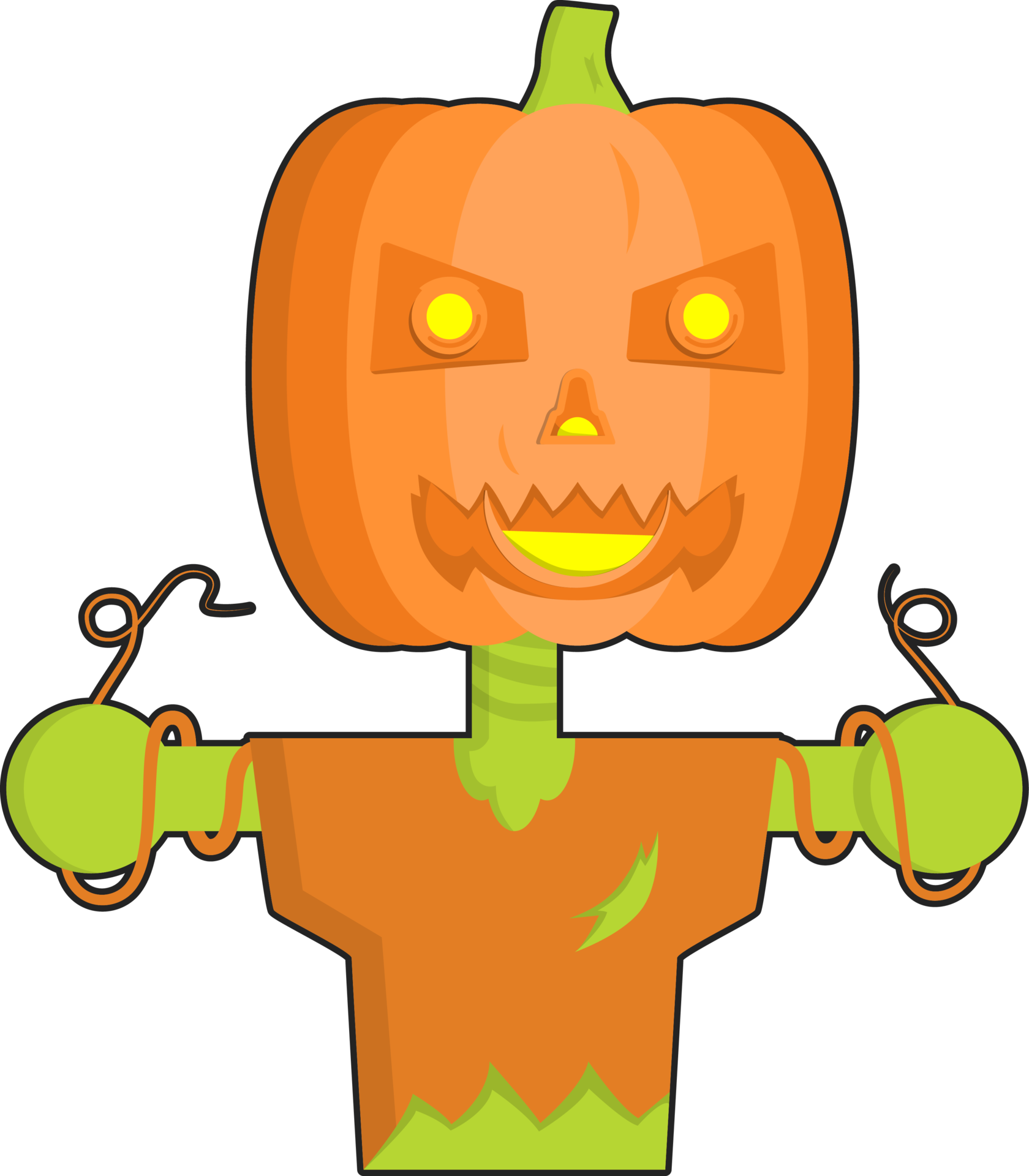 Halloween cartoon character. Cute pumpkin ghost isolated on transparent ...