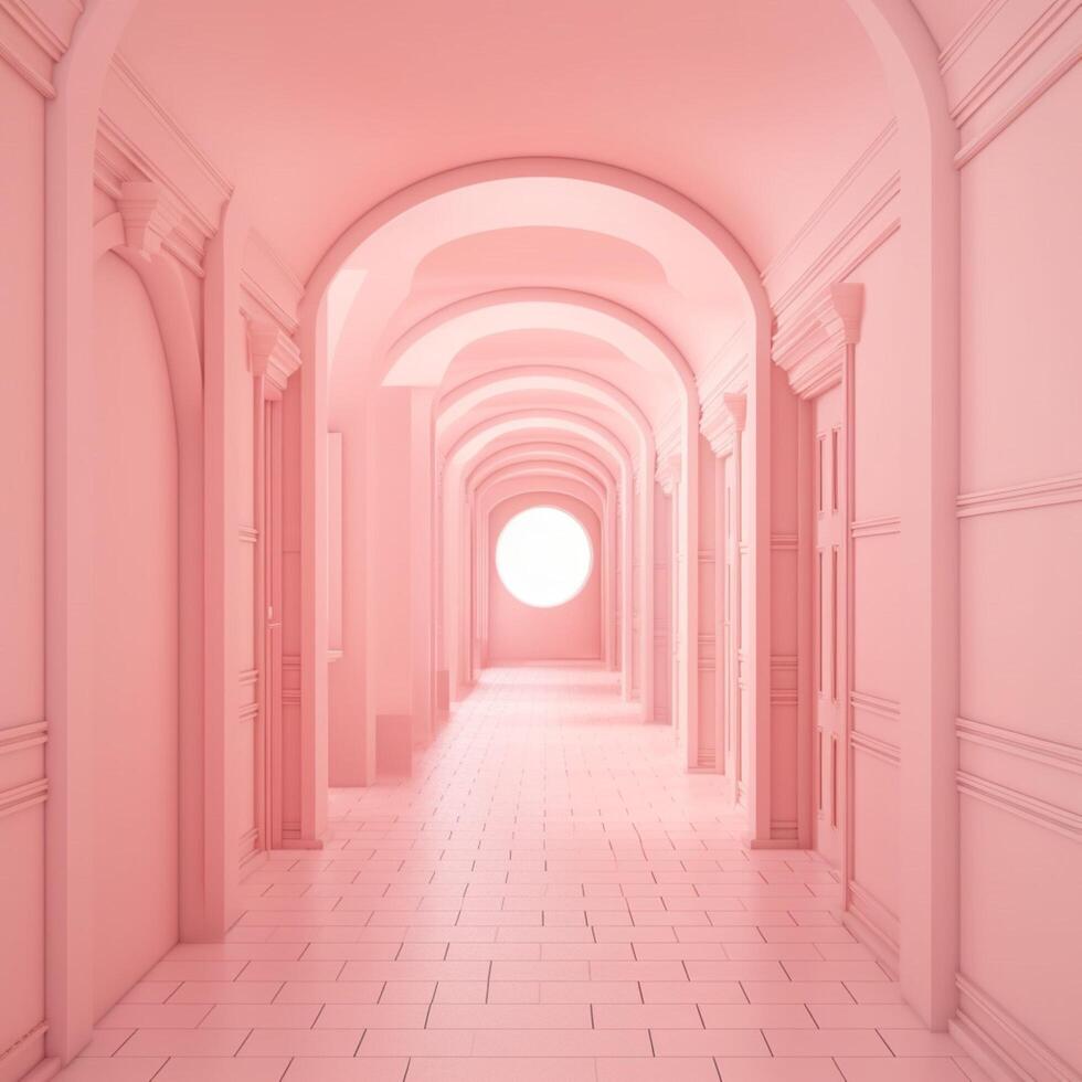 Sweet pastel pink corridor background photo