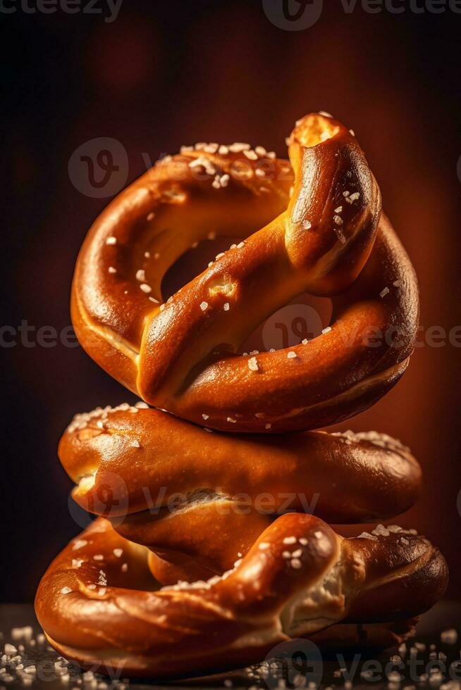 an Pretzels with blur background photo