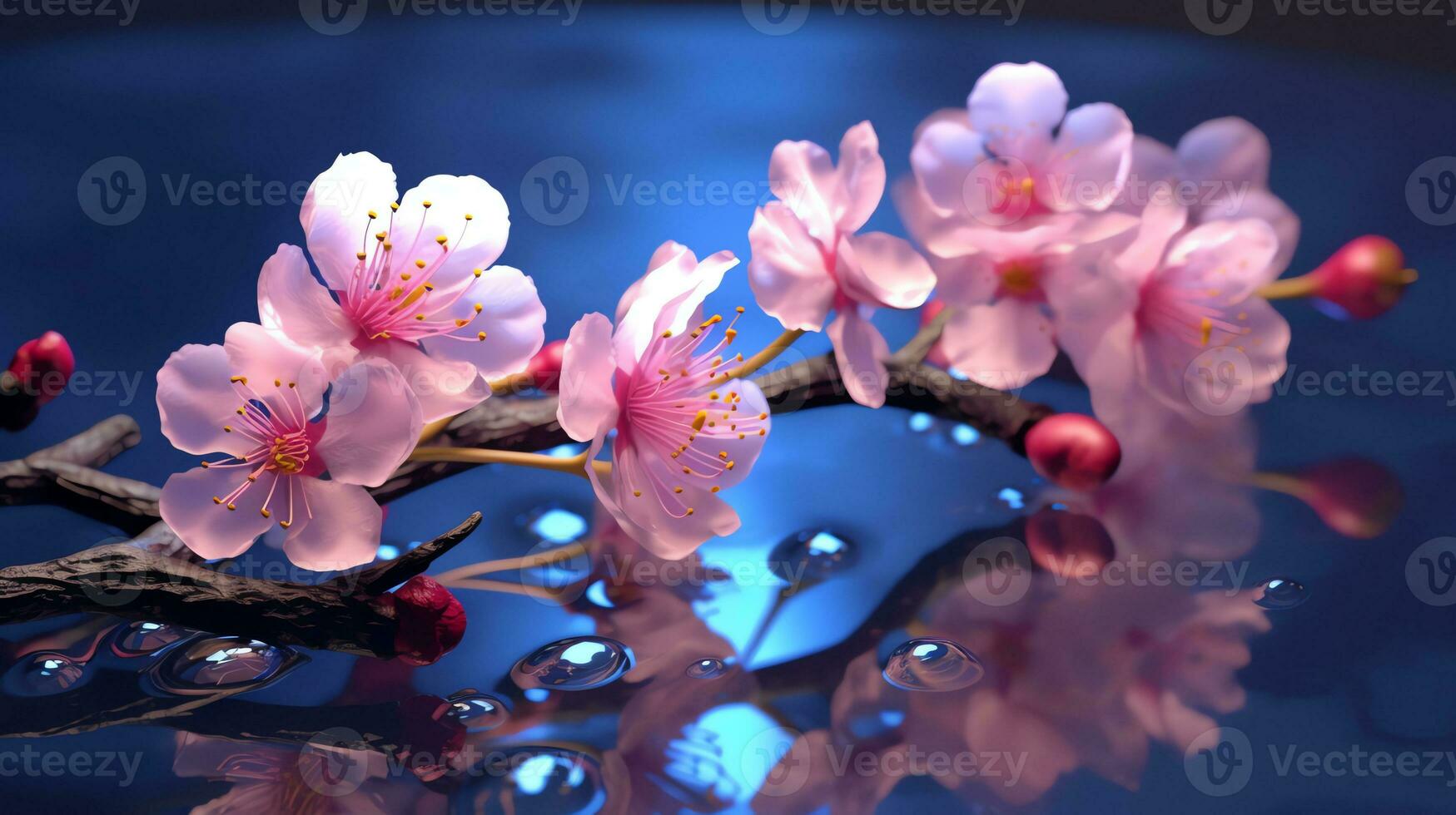 a close up of a branch with Beautiful Peach Blossom on it photo