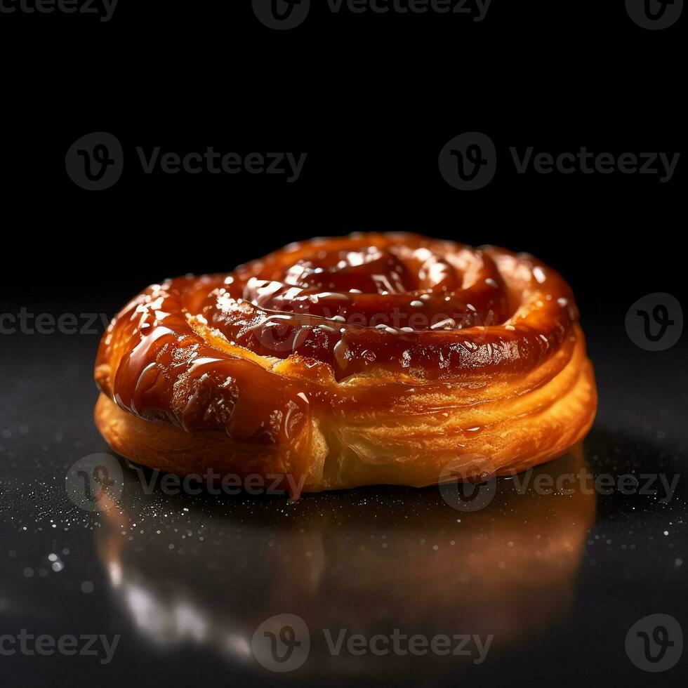 an Danish pastry with blur background photo