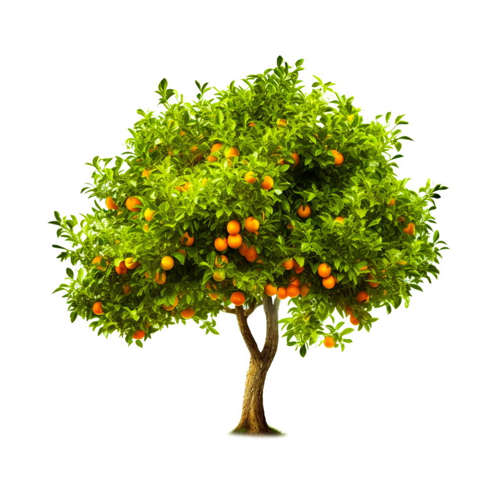 naranja Delgado árbol ai generativo png