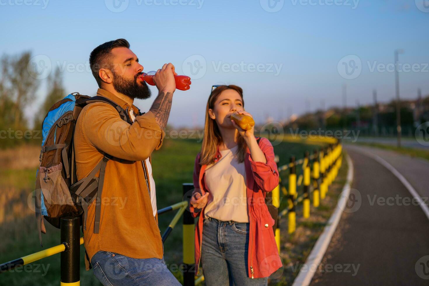 Couple spending time together outdoors photo