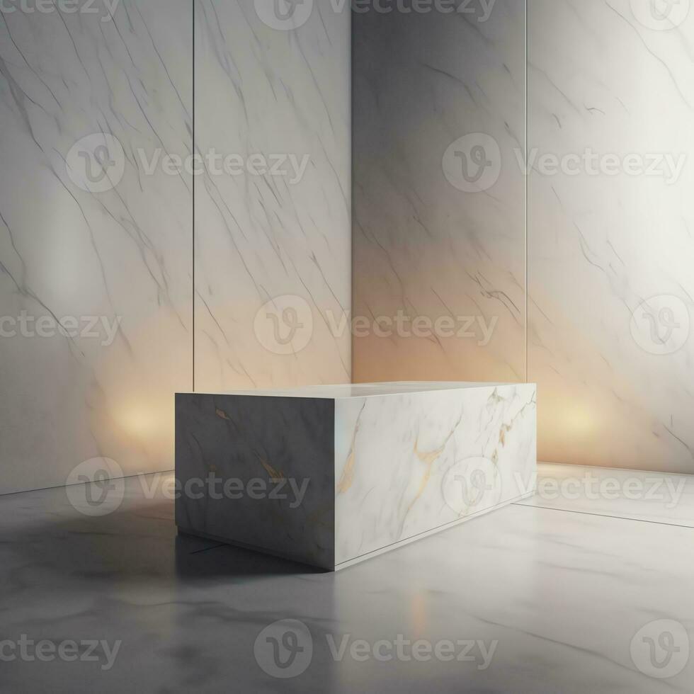 Empty marble minimal podium photo