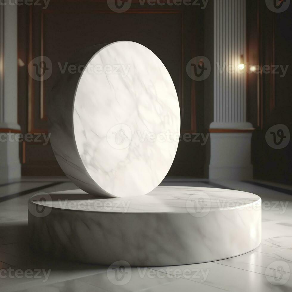 Empty marble minimal podium photo