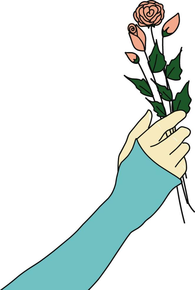 Muslimah Hand Pose wearing Handsock vector