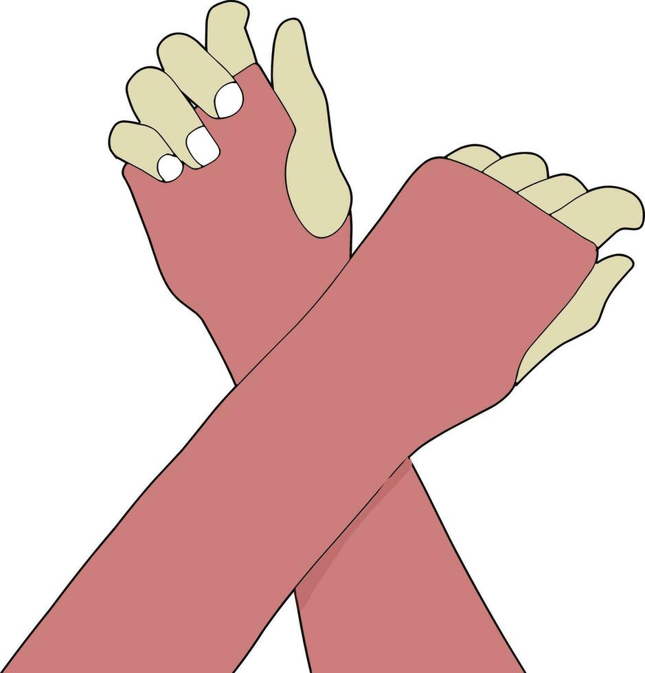 Muslimah Hand Pose wearing Handsock vector