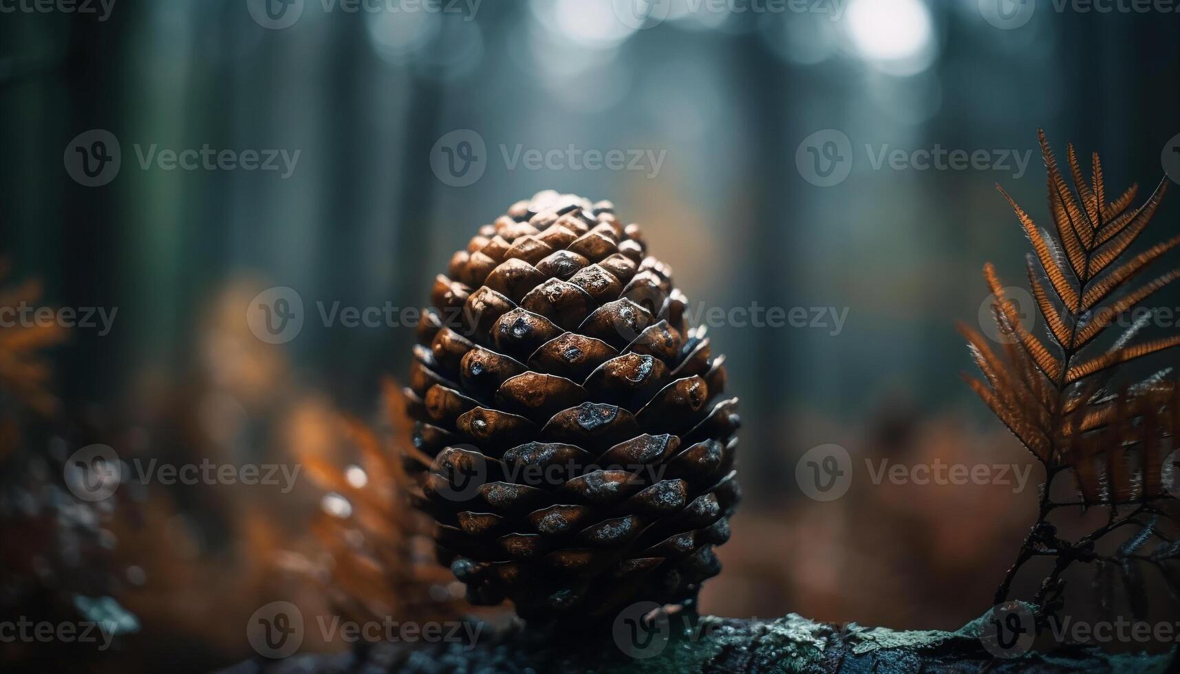 Pinecone's pattern shows beauty in nature growth generated by AI photo