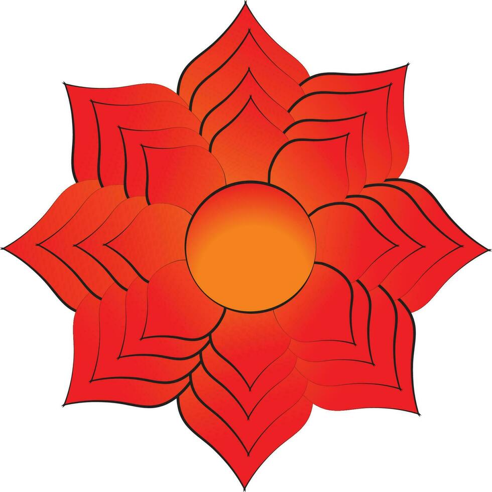 beautiful red flower vector