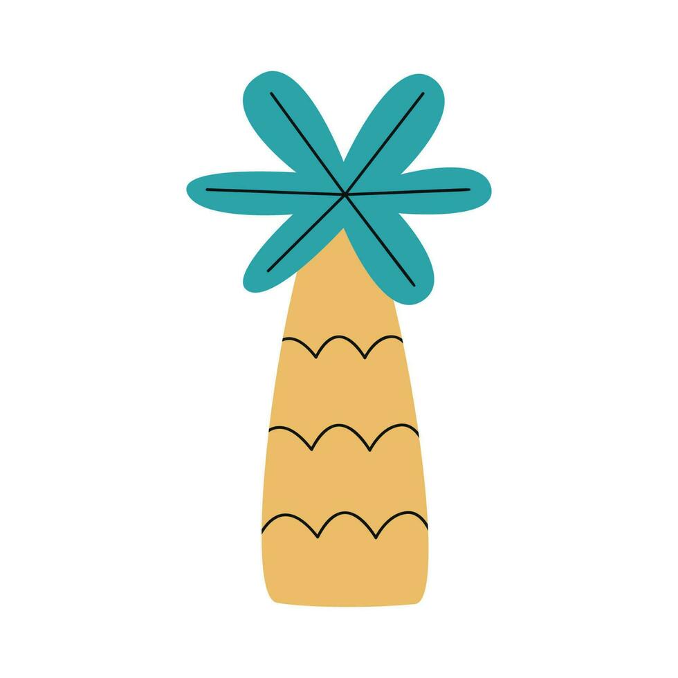 Flat hand drawn vector illustration of palm
