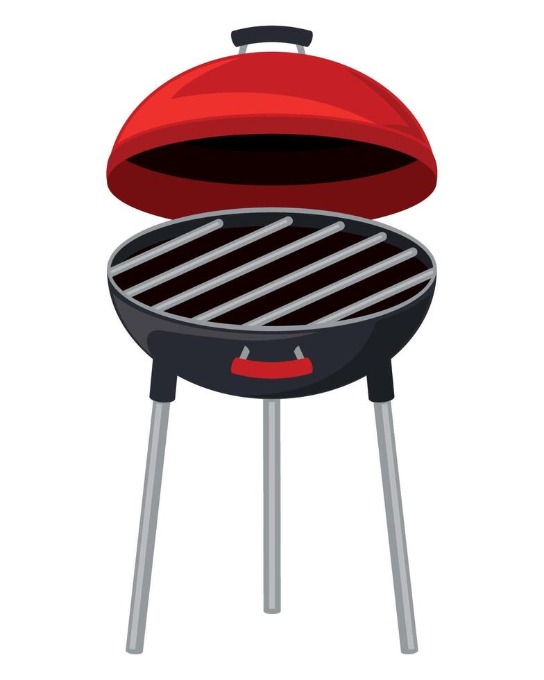 bbq oven open equipment icon vector