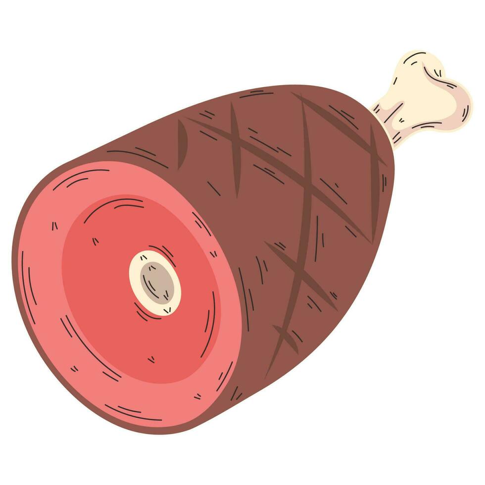Cerdo pierna comida nutritivo icono vector