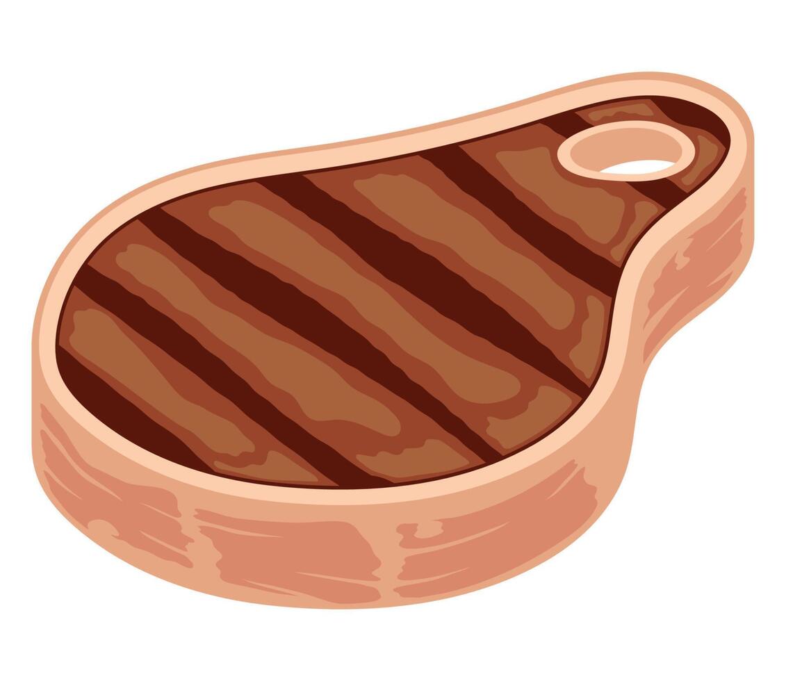 beef steak grill food icon vector