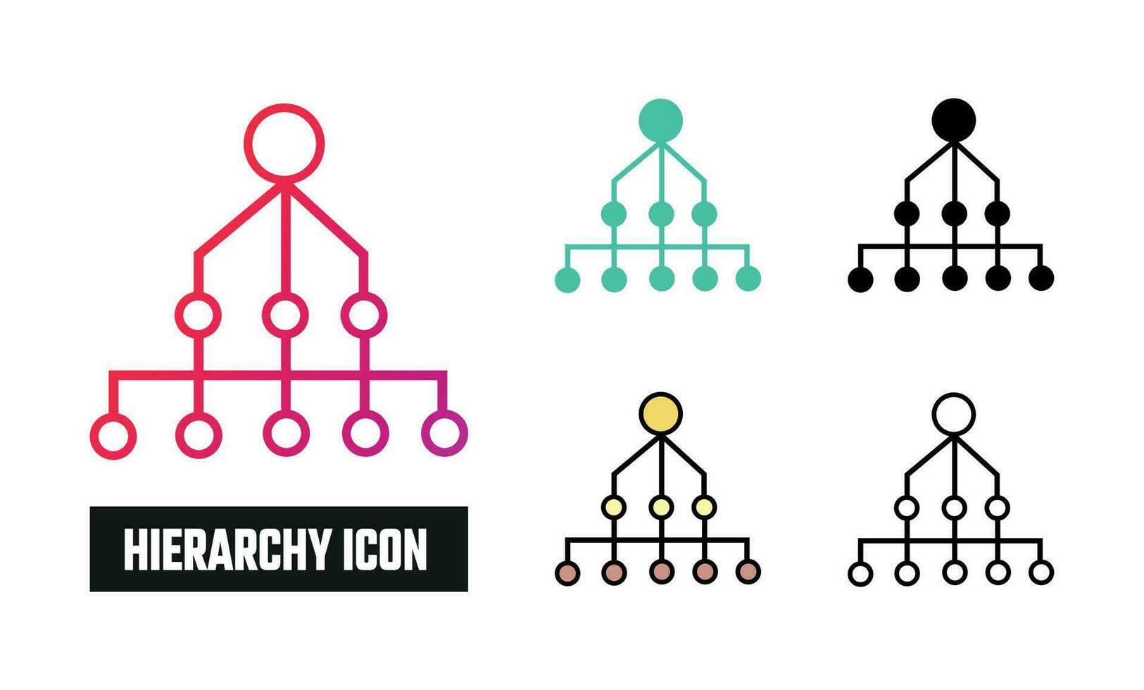 Hierarchy Icon Set Vector Illustration