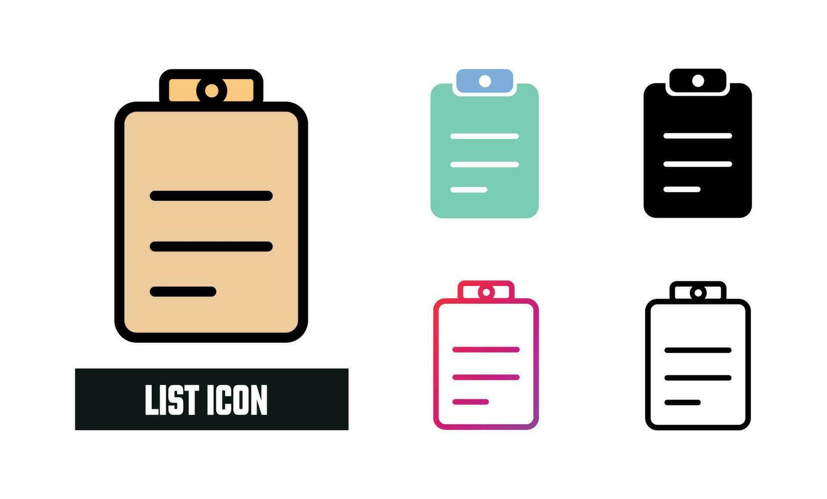 List Icon Set Vector Illustration