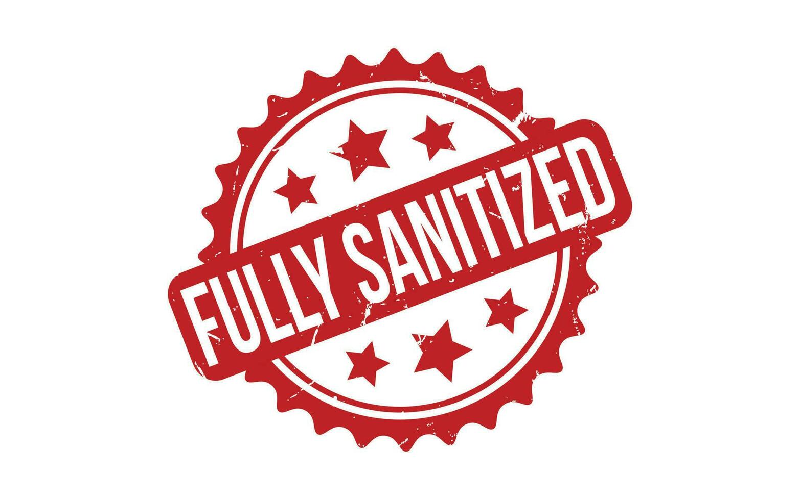 Red Fully Sanitized Rubber Stamp Seal Vector