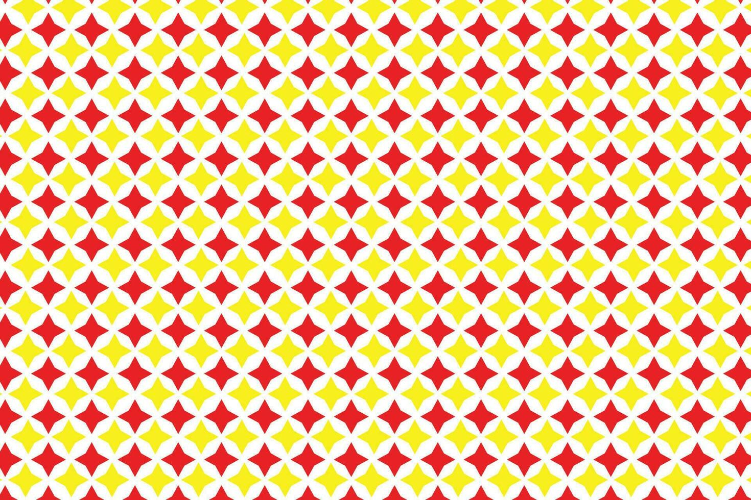 simple abstract seamlees red and yellow colour star pattern on white background vector