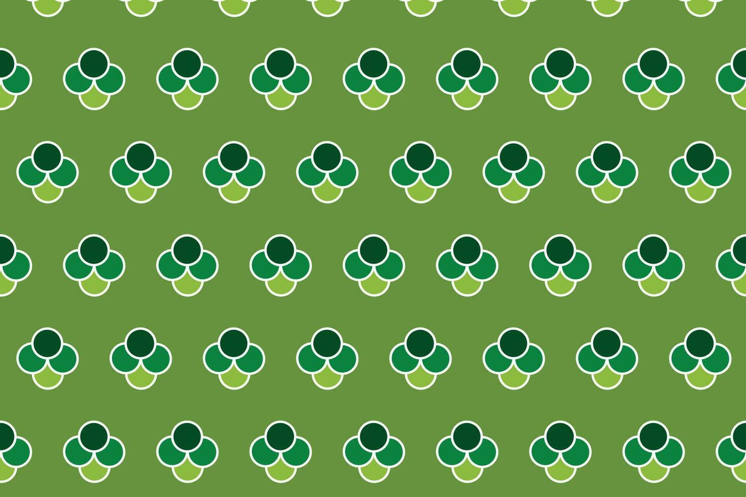 simple modern abstract seamlees circle lite and deep green colour flower pattern vector