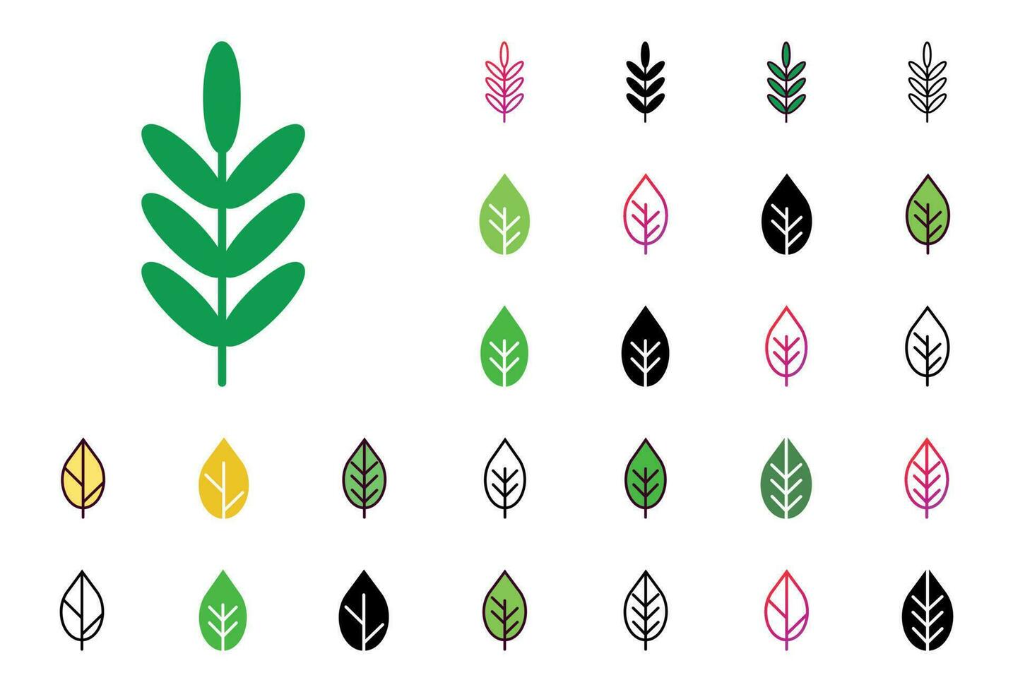 Leaf Icon Set Vector Illustration