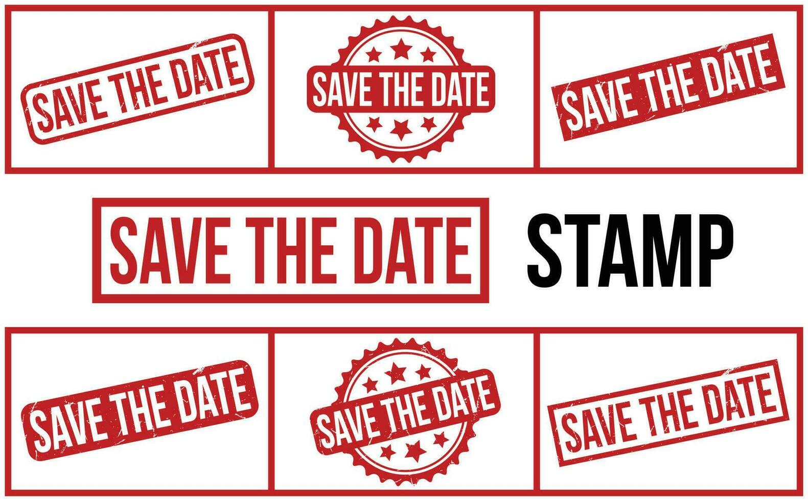 Save The Date Rubber Stamp set Vector