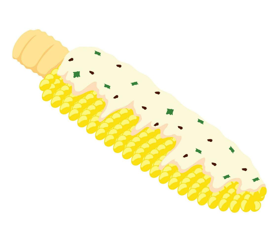 corn cob mexican food icon vector