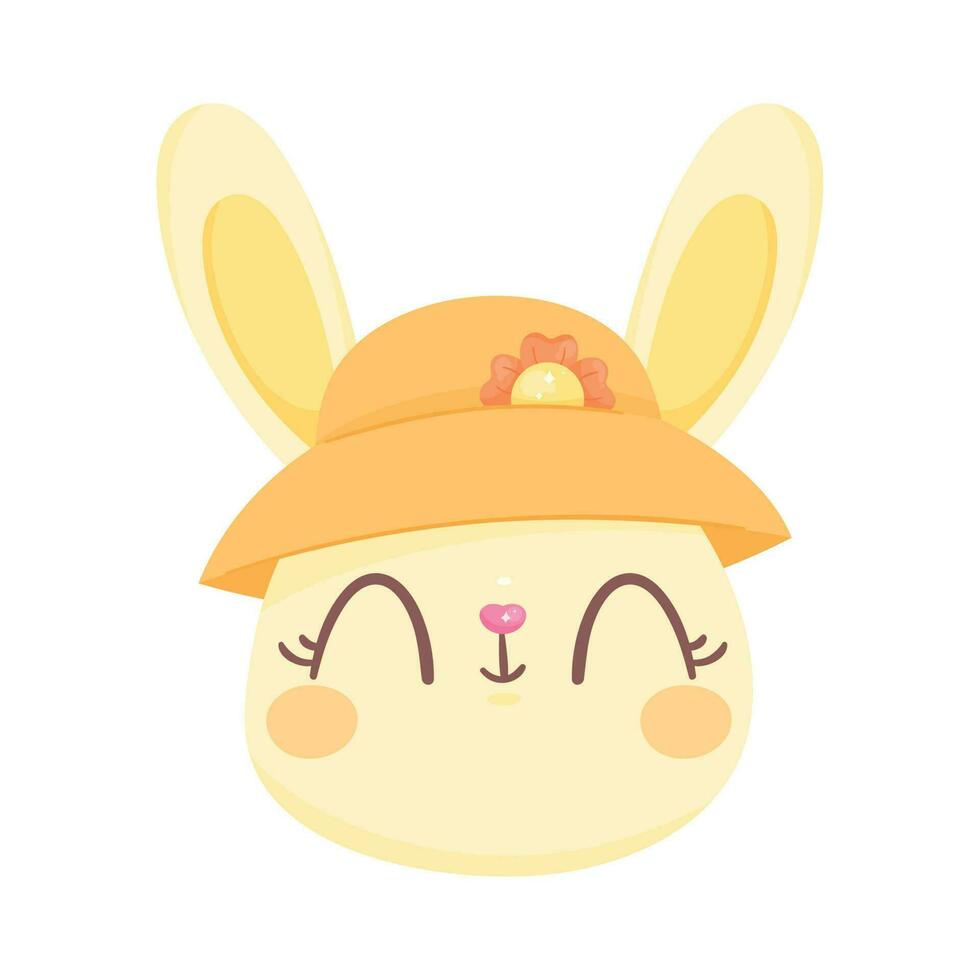 linda Conejo con sombrero personaje vector