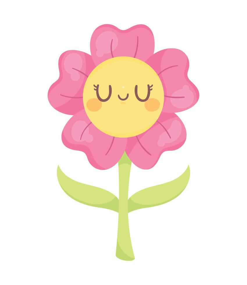 flower garden kawaii character icon vector