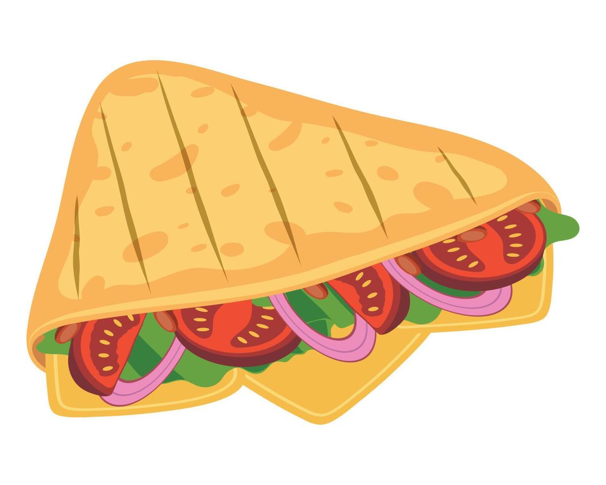delicious quesadilla mexican food icon vector