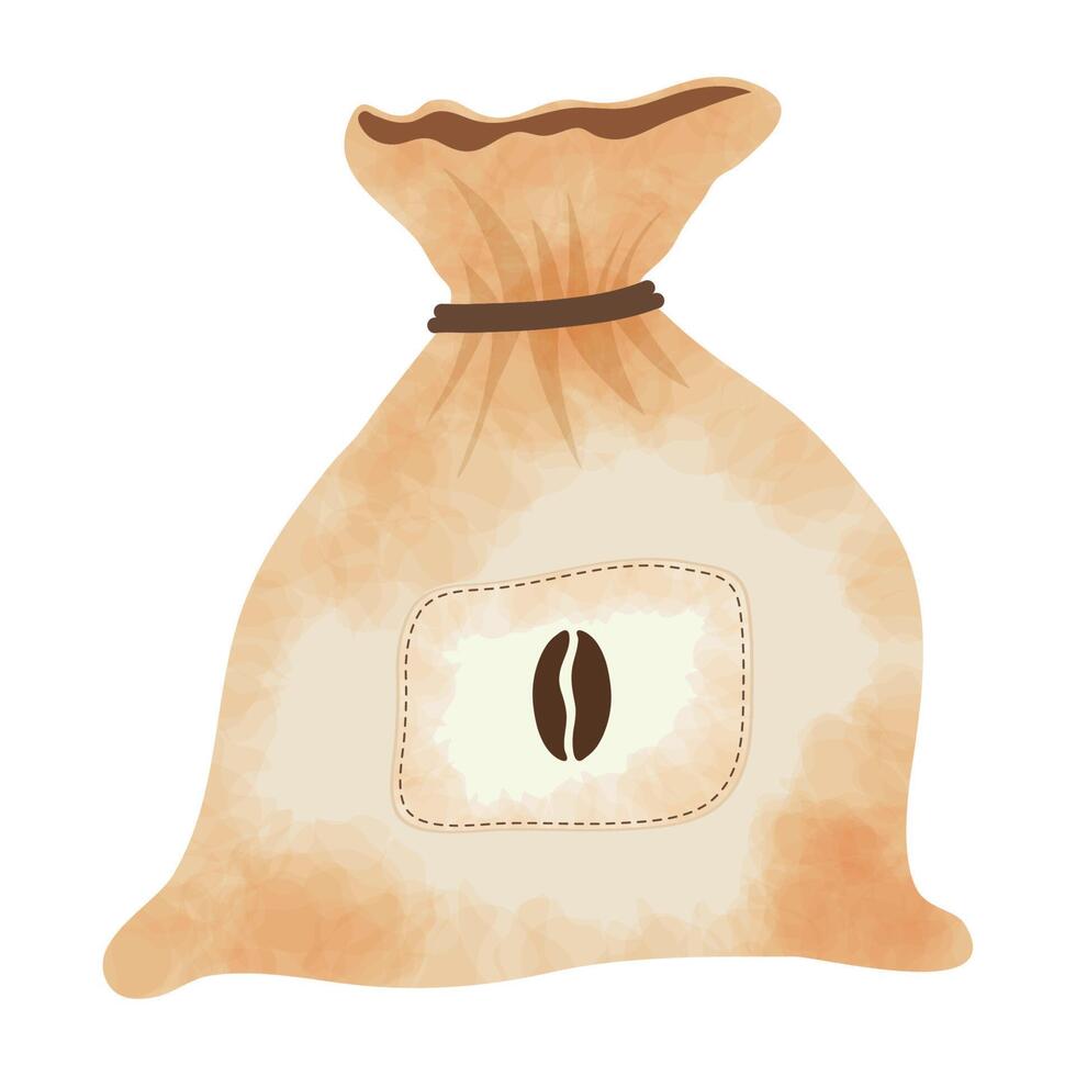 coffee sack product with grain vector