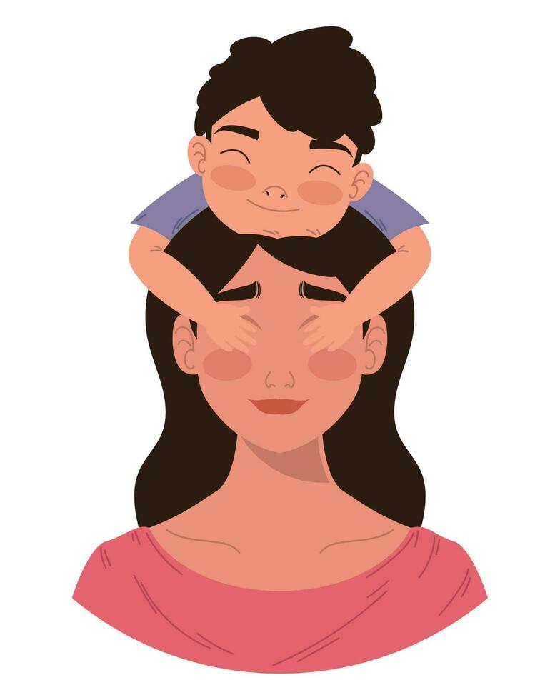 Family love illustration over white vector