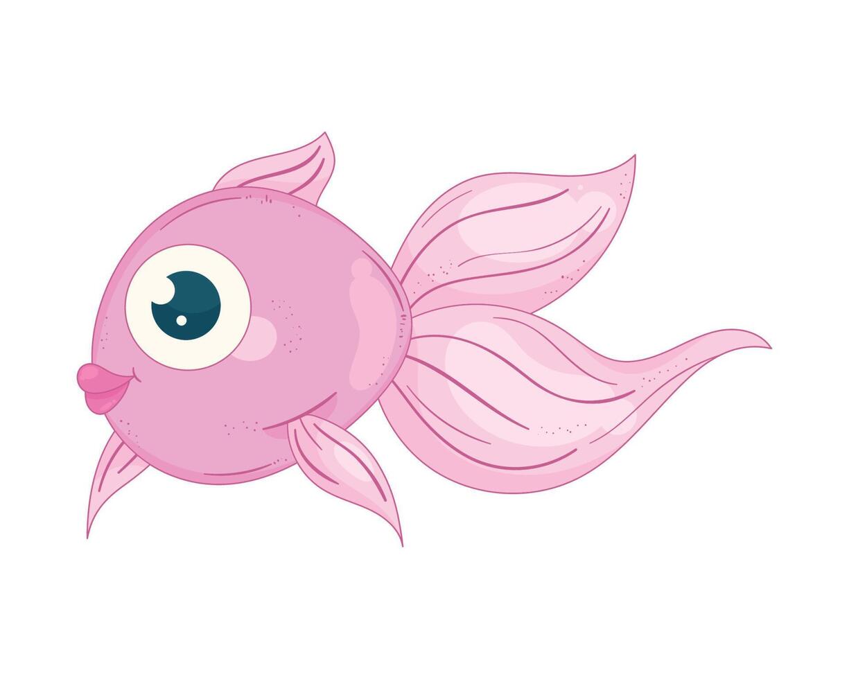 pink ballerine fish swiming sealife vector