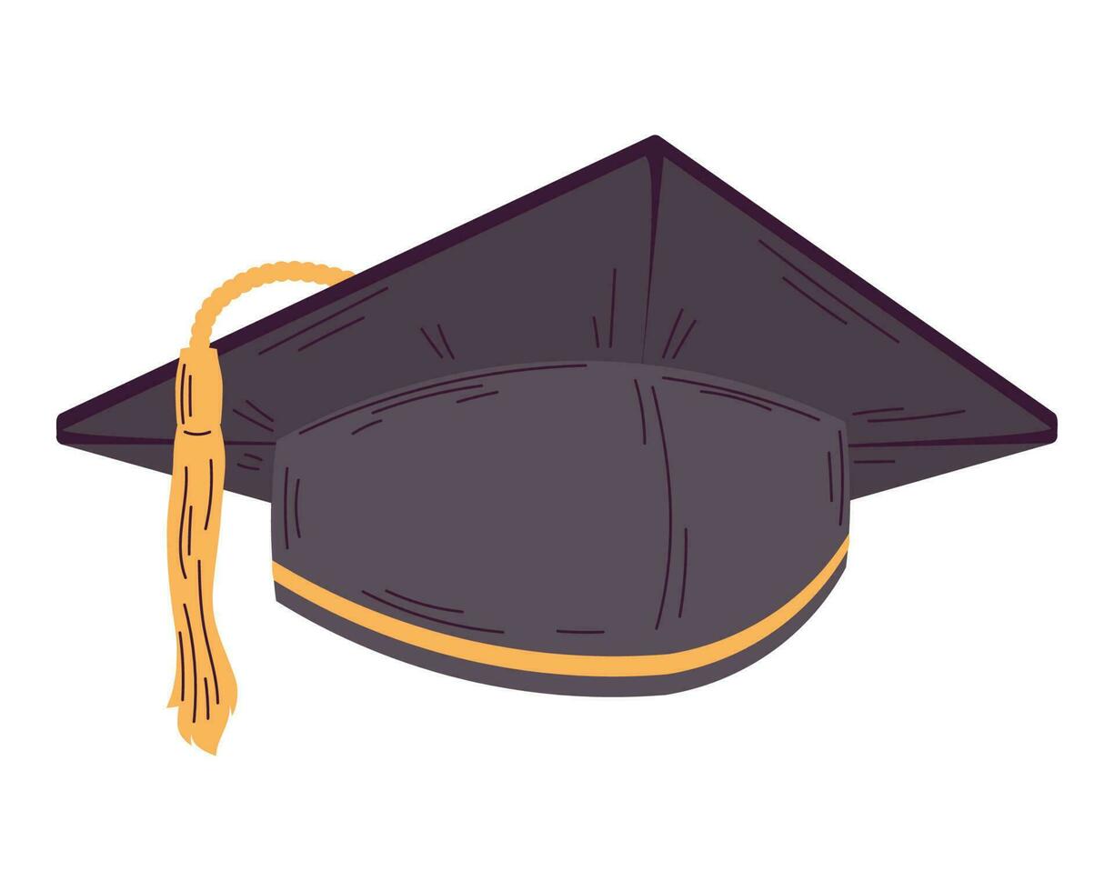black graduation cap design over white vector