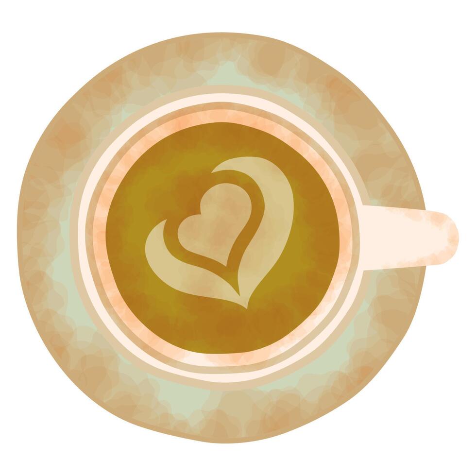 coffee drink in cup airview icon vector
