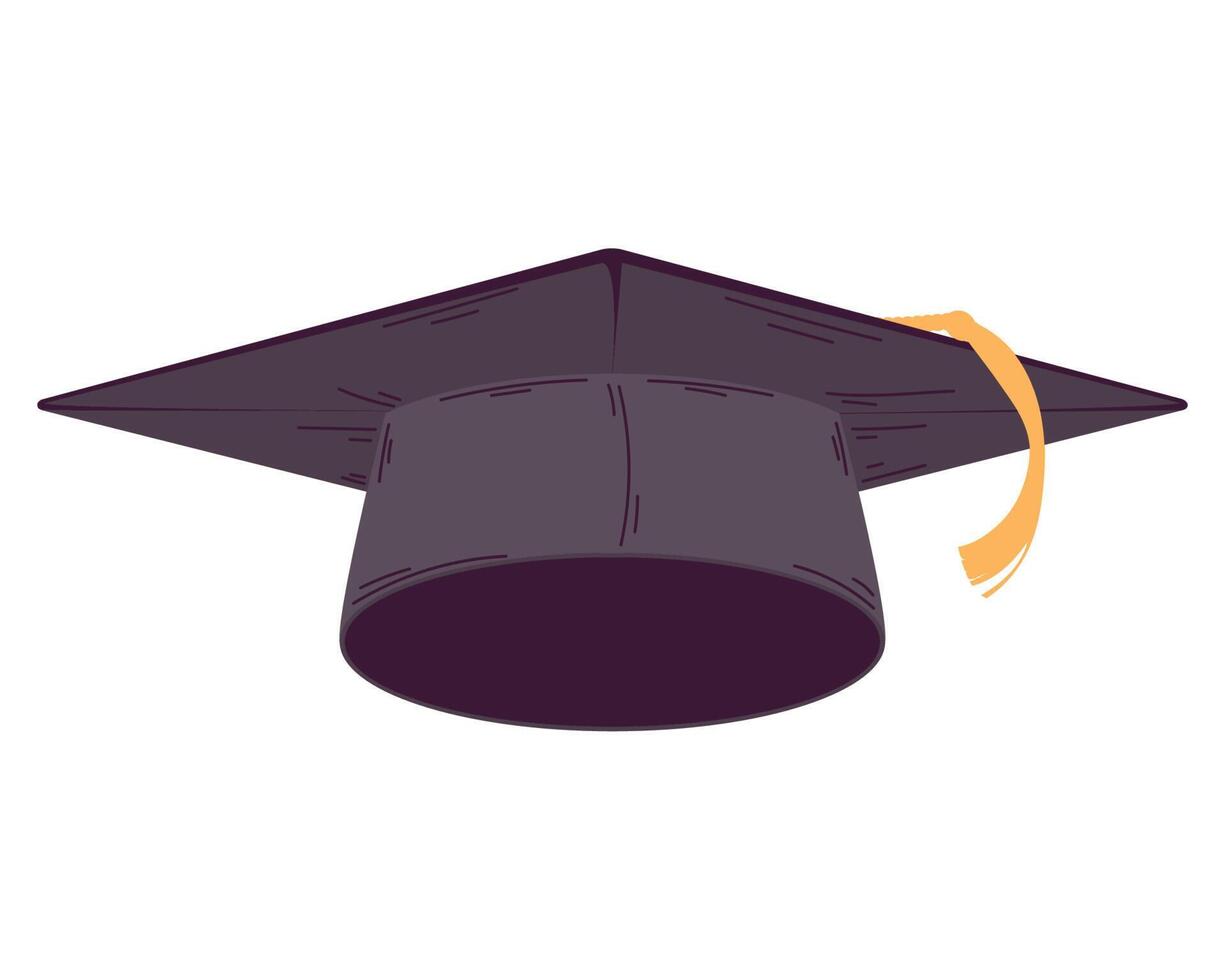 black graduation cap over white vector