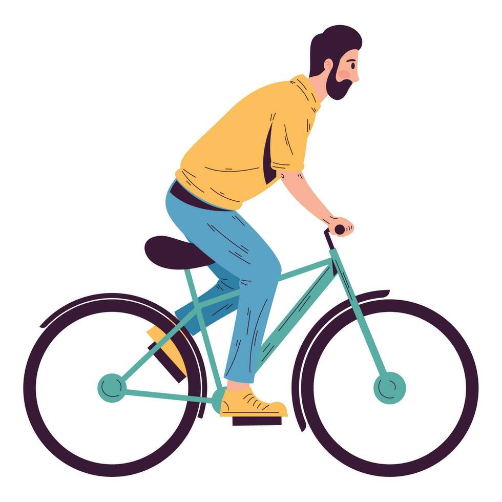 man bicycle riding design over white vector