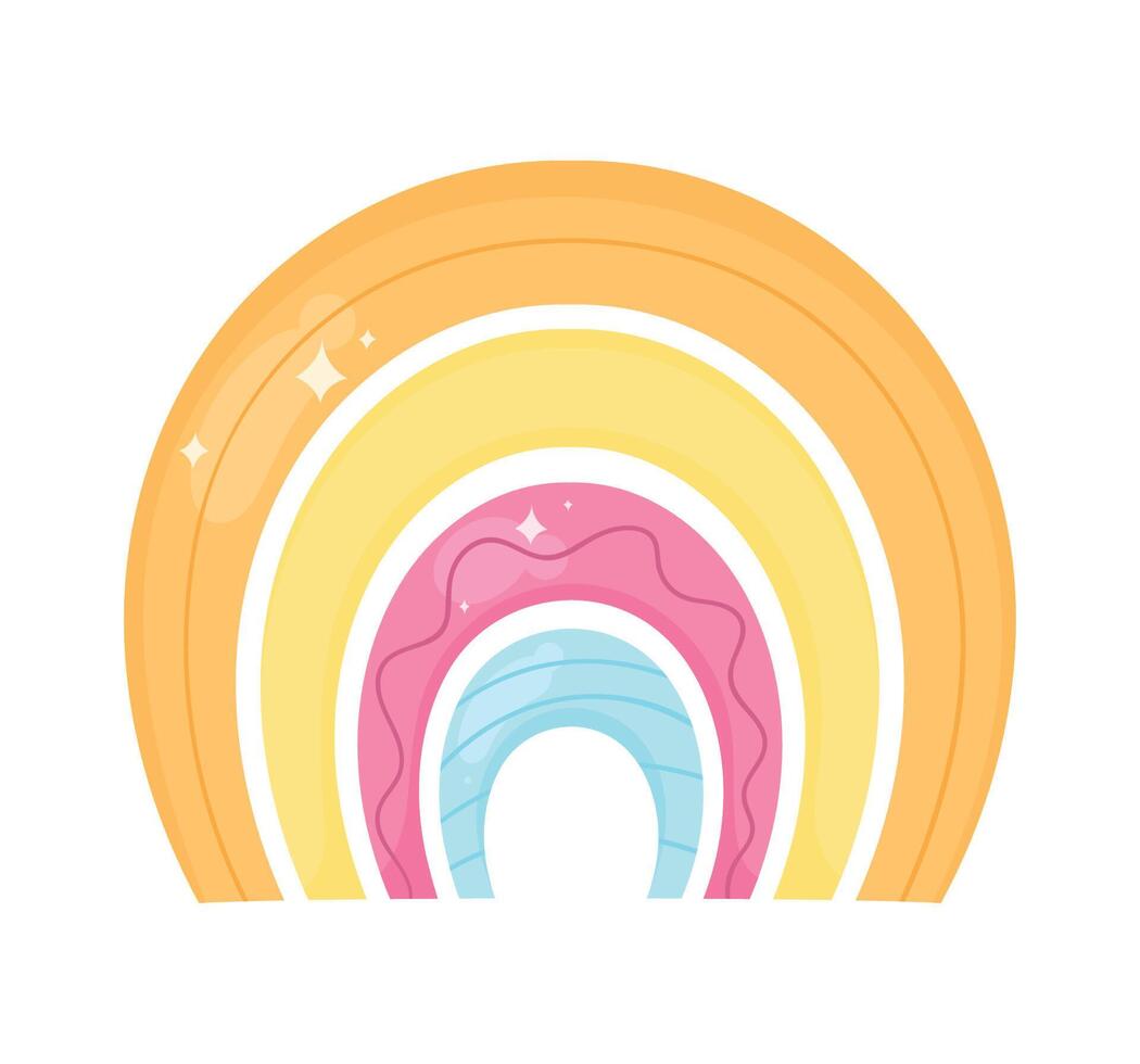 cute rainbow spring season icon vector