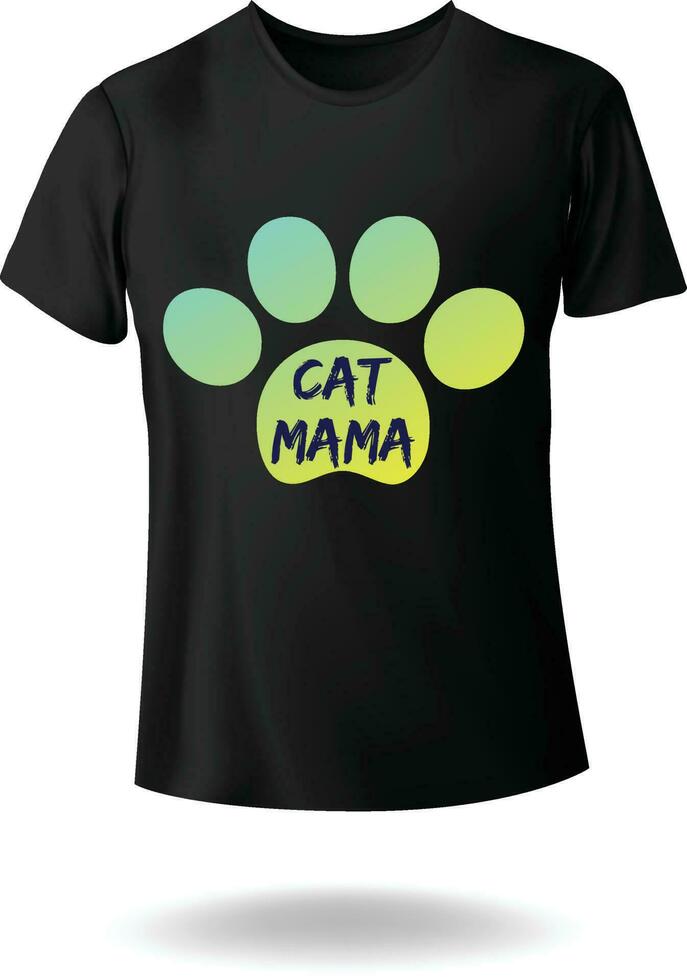 Love Cat Mama with Paw Illustration Vector T-shirt Design for Pet Lover eps 10