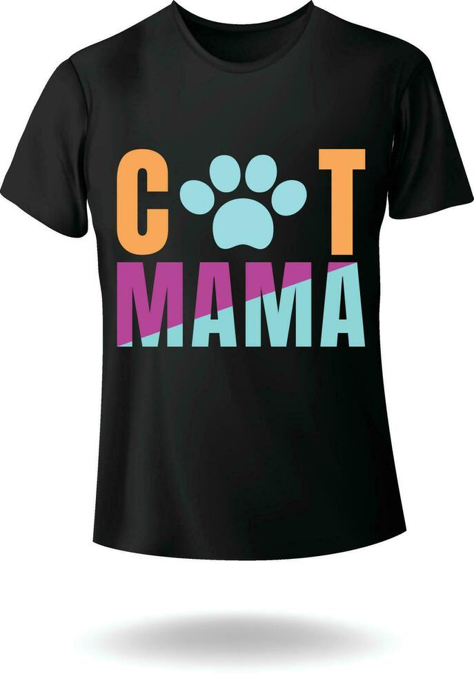 Love Cat Mama with Paw Illustration Vector T-shirt Design for Pet Lover eps 10
