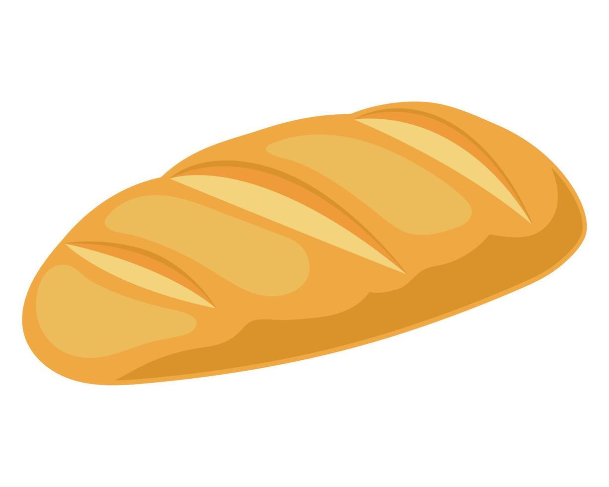 Freshly baked baguette over white vector