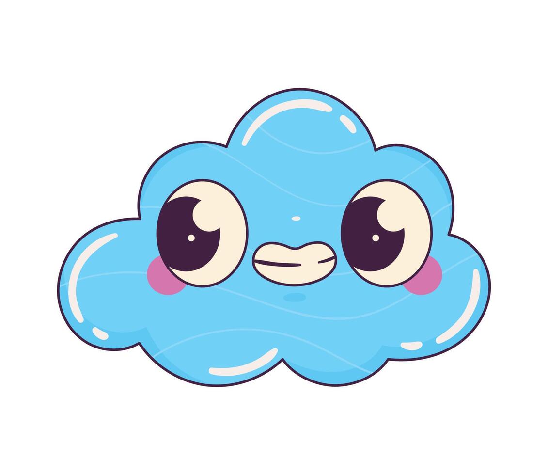 cloud kawaii retro style icon vector