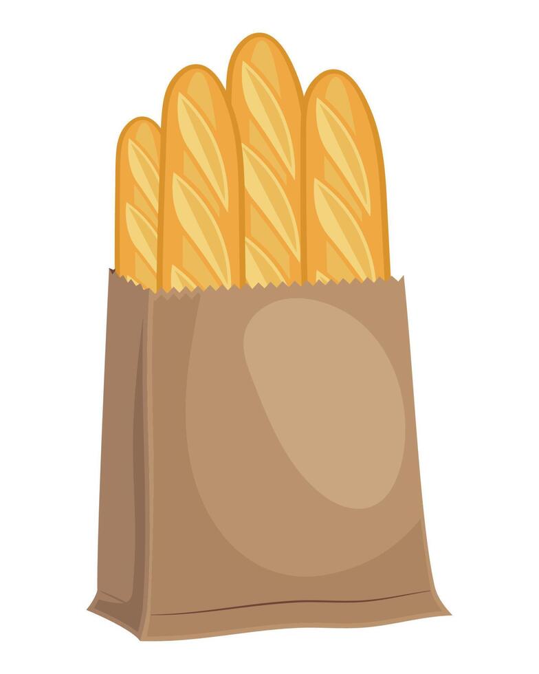 Baguettes bag design over white vector